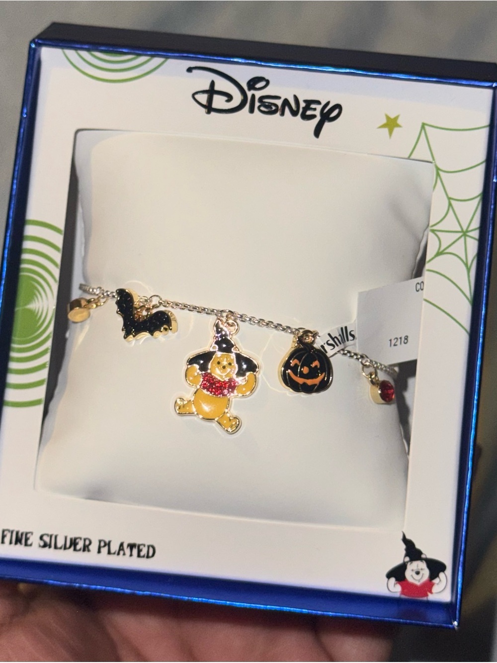 Disney Gold-Tone Halloween Charm Bracelet with Winnie the pooh Accents
